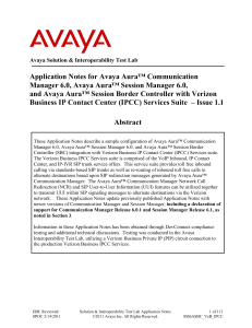 Application Notes for Avaya Aura™ Communication Manager 6.0