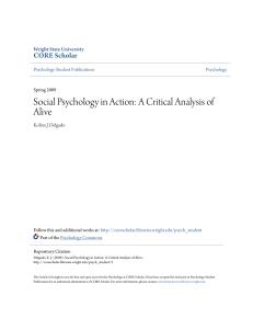Social Psychology in Action: A Critical Analysis of