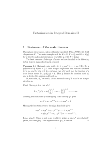 Factorization in Integral Domains II