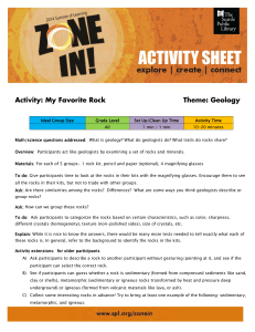 Summer of Learning Activities: Geology: My Favorite Rock