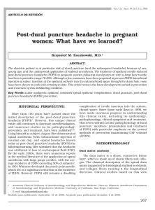 Post-dural puncture headache in pregnant women: What have we