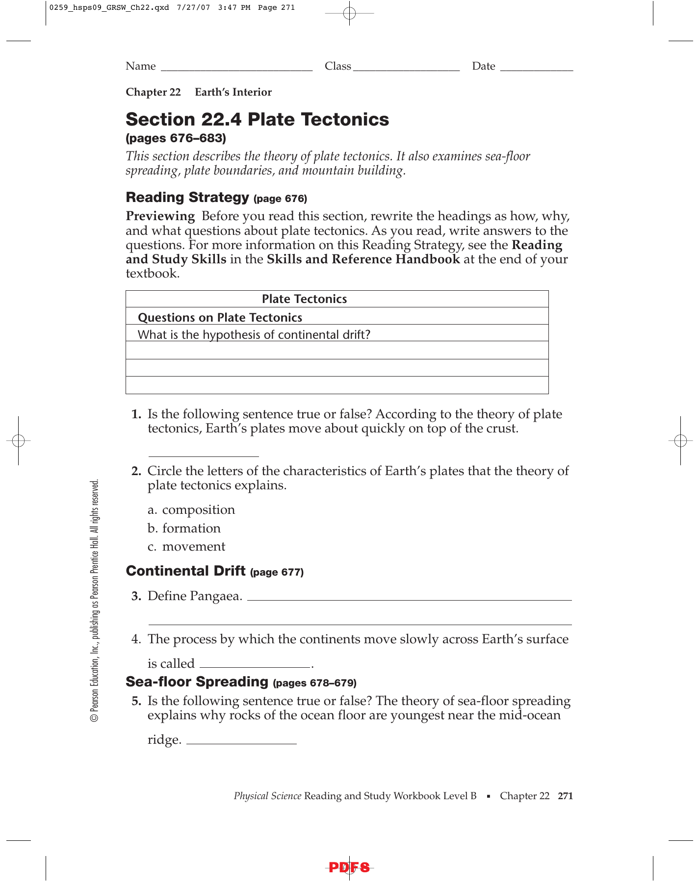 Section 22 4 Plate Tectonics Ipls