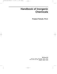 Handbook of Inorganic Chemicals Pradyot Patnaik, Ph.D.