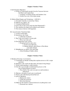 Chapter 3 Section 1 Notes I. Indo European Migration A. Group of