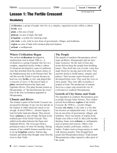 Lesson 1: The Fertile Crescent