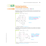 6.5 Solving Equations Containing Fractions