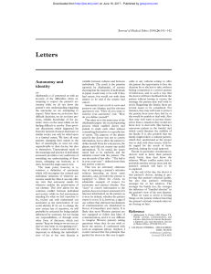 Letters - Journal of Medical Ethics