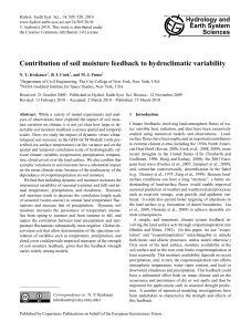 Contribution of soil moisture feedback to hydroclimatic variability