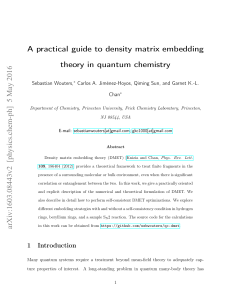 A practical guide to density matrix embedding