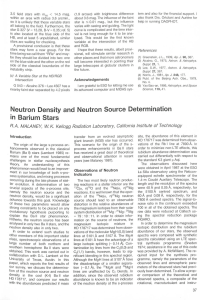 Neutron Density and Neutron Source Determination in Barium