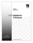 Module - Algebraic Fractions