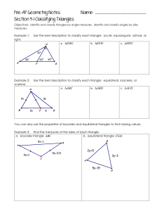 Section 4-1 Classifying Triangles