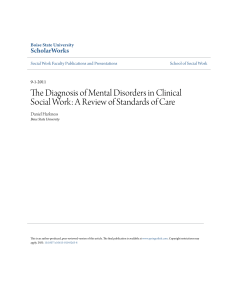 The Diagnosis of Mental Disorders in Clinical Social Work: A Review