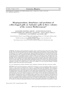 Kleptoparasitism, disturbance and predation of yellow - ICM-CSIC