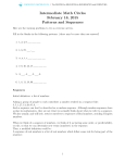 Intermediate Math Circles February 18, 2015 Patterns and