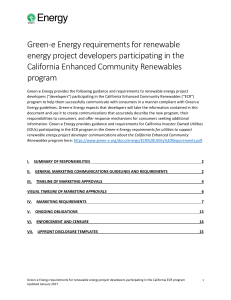 Green-e Energy requirements for renewable energy project