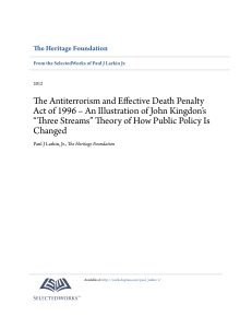 The Antiterrorism and Effective Death Penalty Act of 1996 – An