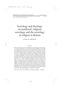 Sociology and theology reconsidered: religious