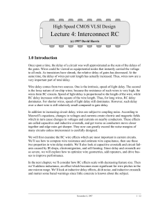 Lecture 4: Interconnect RC