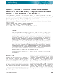 Spherical particles of halophilic archaea correlate with exposure to