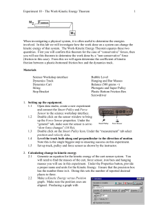 Experiment 10 – The Work-Kinetic Energy