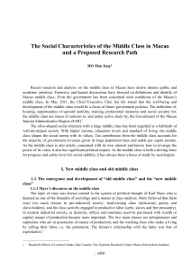 The Social Characteristics of the Middle Class in Macao and a