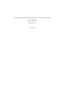 A Computational Introduction to Number Theory and