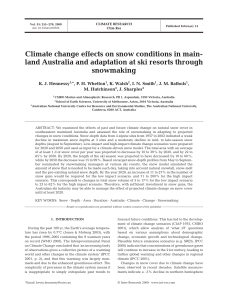 Climate change effects on snow conditions in mainland Australia