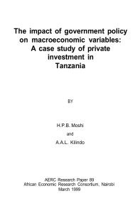 The impact of government policy on macroeconomic variables: A