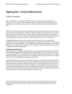 Fighting Fair – A Call to Ethical Arms