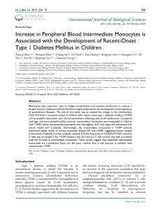 Increase in Peripheral Blood Intermediate Monocytes is Associated