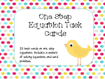 One Step Equation Task Cards