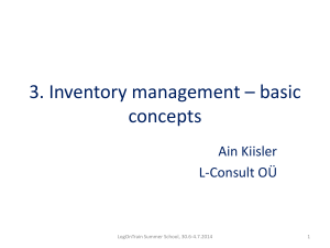 3. Inventory management – basic concepts
