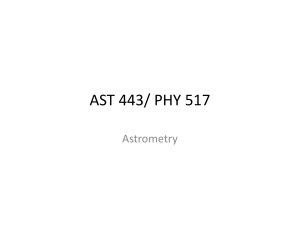 Astrometry - Stony Brook Astronomy