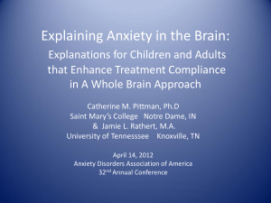 Goals of Explaining Brain Functions Underlying Anxiety Disorders