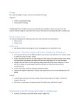 Energy Experiment 1: Potential energy and Kinetic energy of a