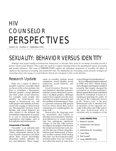 Sexuality Behavior Versus Identity