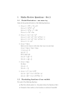 1 Maths Review Questions - Set 2