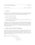 1 Overview 2 Farkas Lemma: Certificate of Feasibility