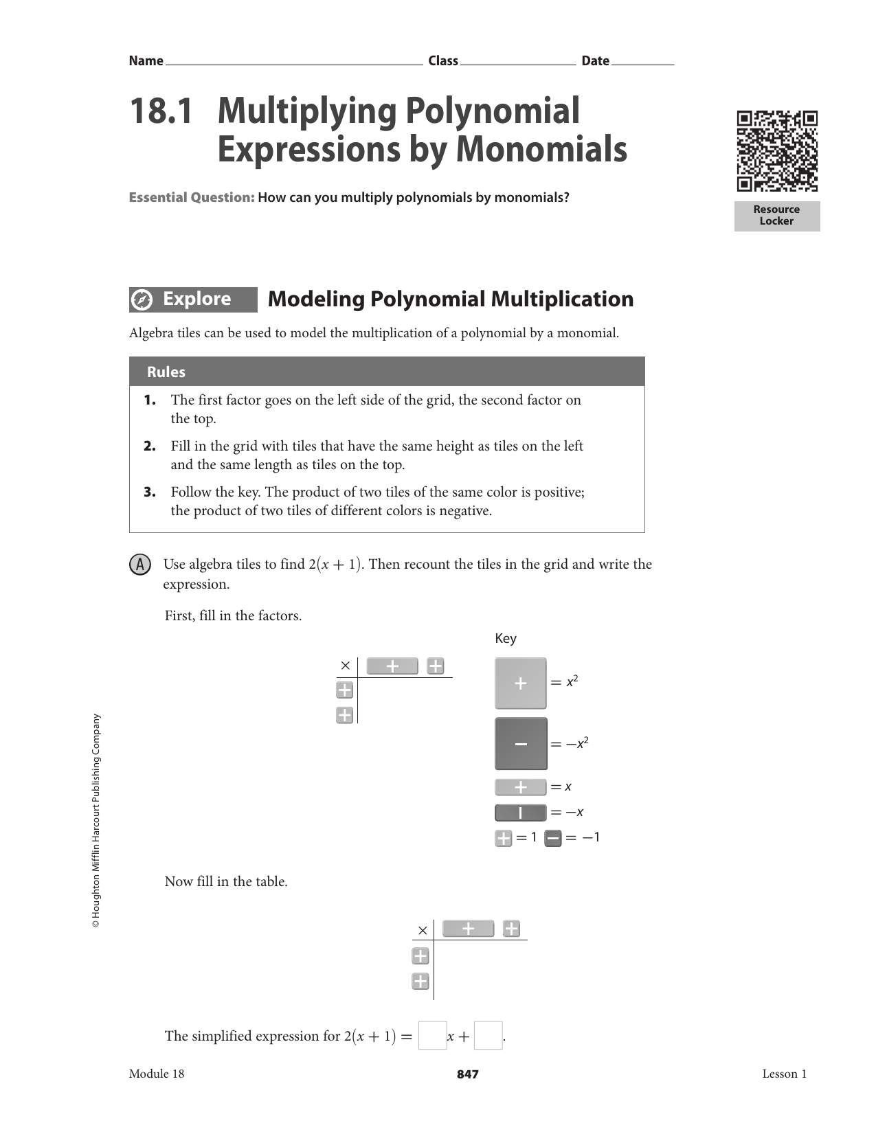22.22 Multiplying Polynomial Expressions by Monomials Throughout Multiplying Monomials Worksheet Answers