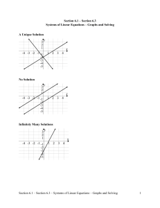 Section 6.1 – Section 6.3 – Systems of Linear Equations – Graphs