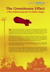 The Greenhouse Effect – A New Zealand perspective on