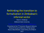 Rethinking the transition to formalization in Zimbabwe`s
