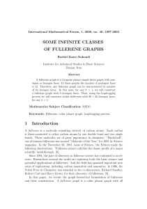 SOME INFINITE CLASSES OF FULLERENE GRAPHS 1 Introduction
