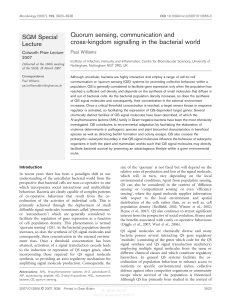 Quorum sensing, communication and cross