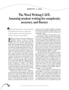 The Word Writing CAFÉ: Assessing student writing for complexity
