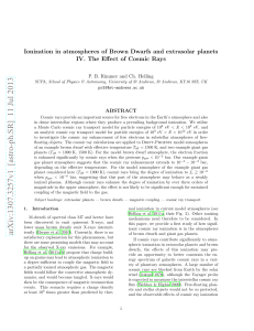 Ionization in atmospheres of Brown Dwarfs and extrasolar planets IV