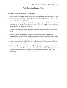 Plate Tectonics Lecture Notes