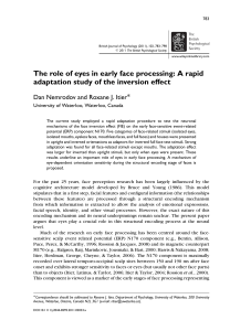 The role of eyes in early face processing: A rapid adaptation study of