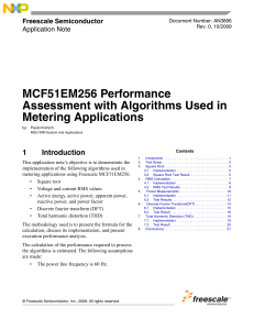MCF51EM256 Performance Assessment with Algorithms